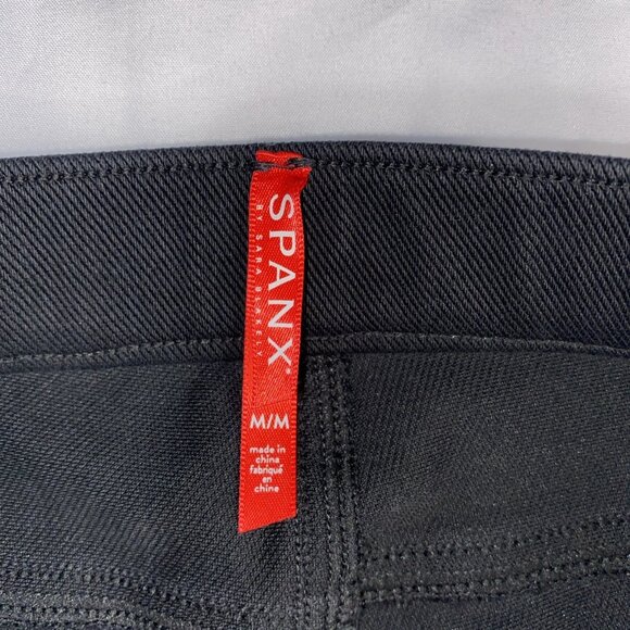 Spanx Jean-ish Ankle Leggings Womens Sz M Black Pull On Stretch Shaping - Picture 7 of 9